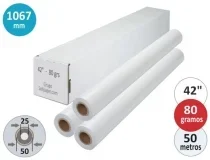 Papel Reprografia Para Plotter 1067mmx50mt 80gr Impresion Inkjet Navigator 1067×50 80 , Blanco