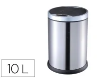 Papelera de metal Qconnect con sensor automatico capacidad 10 litros KF11307 , cromado