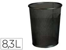 Papelera De Metal Qconnect Rejilla Negra 190x260x235 Mm Kf00869 , Negro