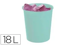 Papelera Plastico Archivo 2000 Ecogreen 100% Reciclada 18 Litros Color Verde Pastel 2001 Ve Ps