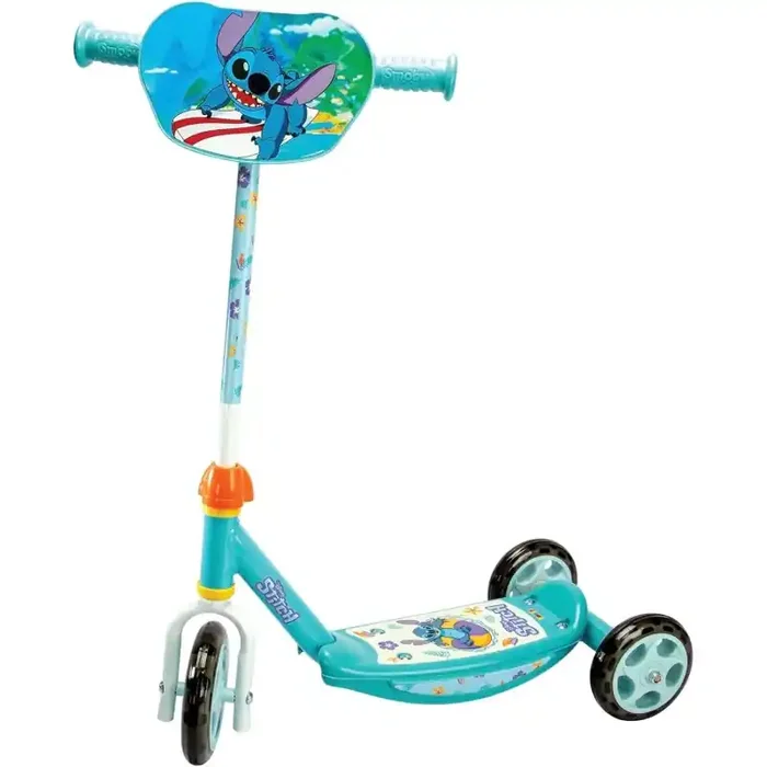 Patinete 3 Ruedas Stitch, Estructura metálica, Manillar Ajustable, reposapiés Antideslizante, +3 años, MAX 20 kg