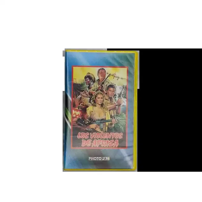 Película en formato VHS Los violentos de África nunca usada estuche con un defecto