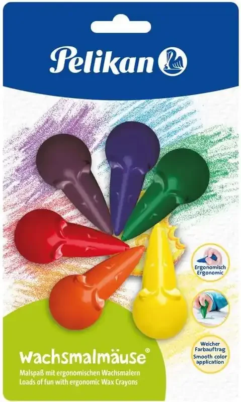 Pelikan Ceras de Raton BL6 – Forma Ergonomica – No Mancha – Colores Surtidos