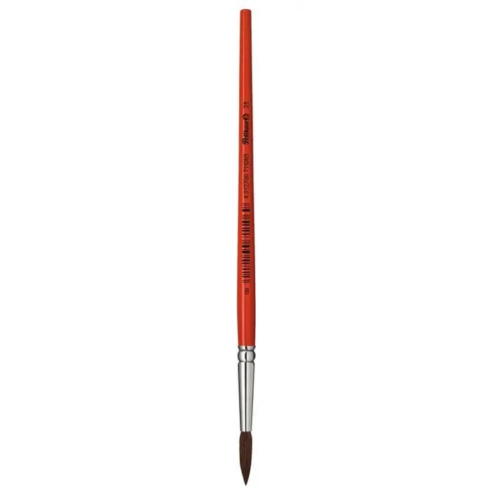 Pelikan Pincel Serie 23 Nº 1 – Punta Redonda de Pelo Natural de Pony – Mango de Madera Barnizado – Ferula de Aluminio Antioxido