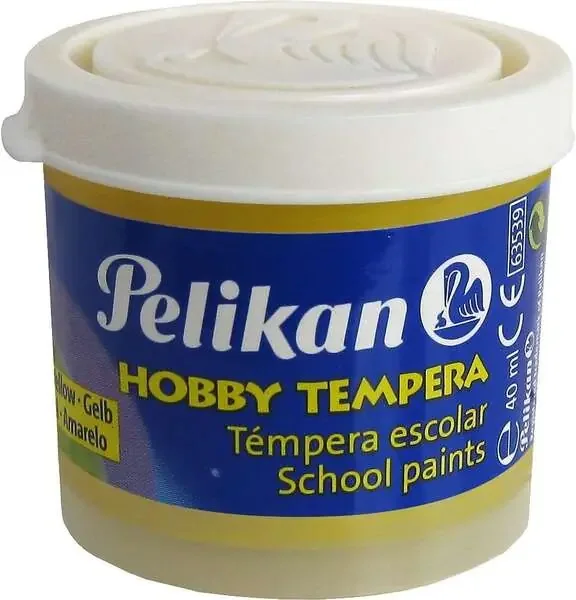 Pelikan Tempera Escolar Frasco 40ml – Facil de Lavar – Ideal para Actividades Escolares – Color Amarillo