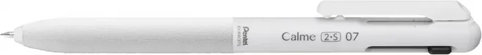 Pentel Calme Boligrafo Multifuncion Retractil de 2 Colores 0.7mm + Portaminas 0.5 HB – Cuerpo Color Blanco – Colores Tinta Rojo y Negro (10 uds)