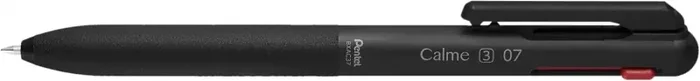 Pentel Calme Boligrafo Retractil de 3 Colores 0.7mm – Cuerpo Color Negro – Colores Tinta Azul, Rojo y Negro (10 uds)