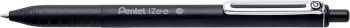 Pentel iZee Boligrafo de Bola Retractil – Punta 0.7mm – Trazo 0.35mm – Clip de Metal – Color Negro (12 uds)