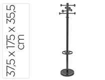 Perchero de metal Maul grando 8 colgadores y paraguero color negro 390x1750x390 mm 9406090
