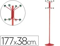Perchero De Metal Pie 8 Colgadores Color Rojo 177×38 Cm Sie 606r