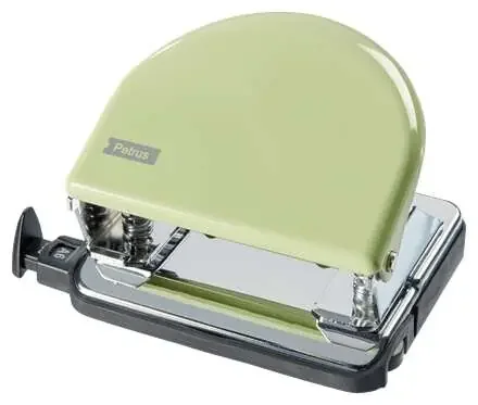 Petrus 52 Retro Taladro Perforador Metalico – Hasta 20 Hojas – Marcas de Formato – Facil Vaciado – Punzones 5.5mm – Color Mellow Yellow