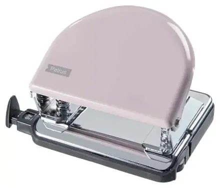 Petrus 52 Retro Taladro Perforador Metalico – Hasta 20 Hojas – Marcas de Formato – Facil Vaciado – Punzones 5.5mm – Color Strawberry Cream