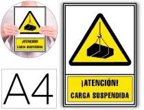 Pictograma Archivo 2000 Atencion Carga Suspendida Pvc Amarillo Luminiscente 210×297 Mm 617204 Am