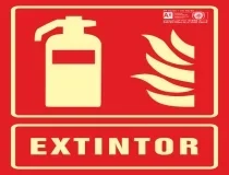 Pictograma Syssa Señal De Extintor En Pvc Fotoluminiscente 210×297 Mm 6015f