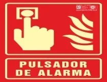 Pictograma Syssa Señal De Pulsador De Alarma En Pvc Fotoluminiscente 210×297 Mm 6060f