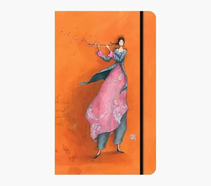 Pictura Gaëlle Boissonnard Cuaderno de Tapa Dura – 13x21cm – Cierre con Cinta Elastica – Cinta de Raso para Marcar La Pagina – 192 Paginas con Lineas