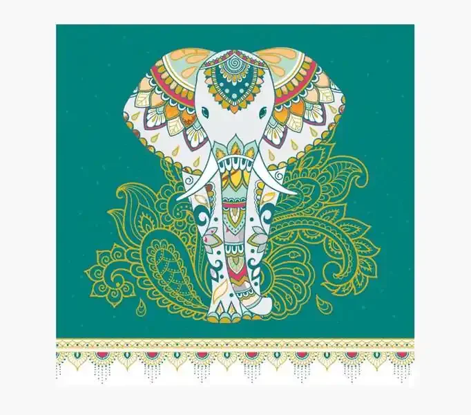 Pictura Tarjeta Arabesque – 16x16cm – Tematica Elefante – Tarjeta Triptica sin Envoltorio – Incluido Sobre Blanco – Papel con Certificacion FSC