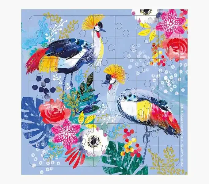 Pictura Tarjeta Puzzle – 15.5×15.5cm – Tematica de Grullas – 49 Piezas – Incluye Tarjeta Plegada y Sobre Blanco – Certificacion FSC