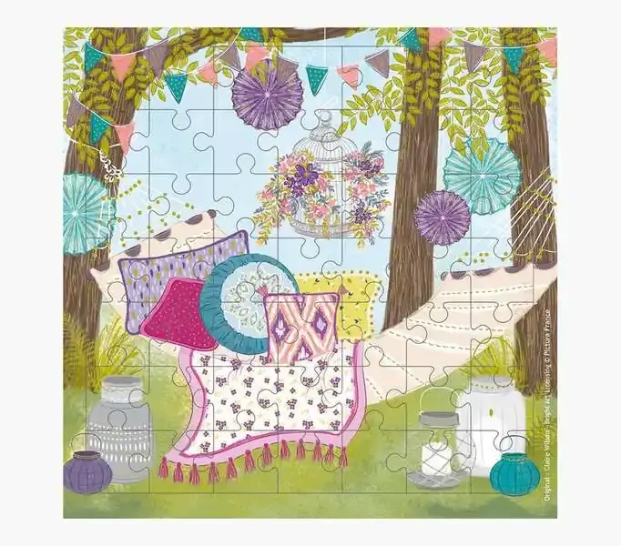 Pictura Tarjeta Puzzle – 15.5×15.5cm – Tematica Hamaca – 49 Piezas – Incluye Sobre Blanco – Certificacion FSC