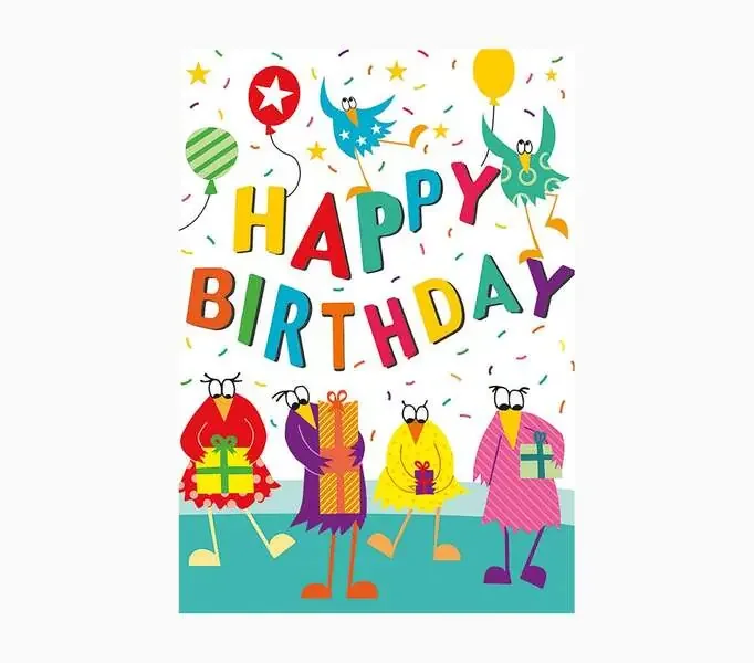 Pictura Tarjeta Zig-Zag – 15x22cm – Tematica Cumpleaños – Triptica sin Envoltorio – Incluye Sobre Blanco – Papel con Certificacion FSC