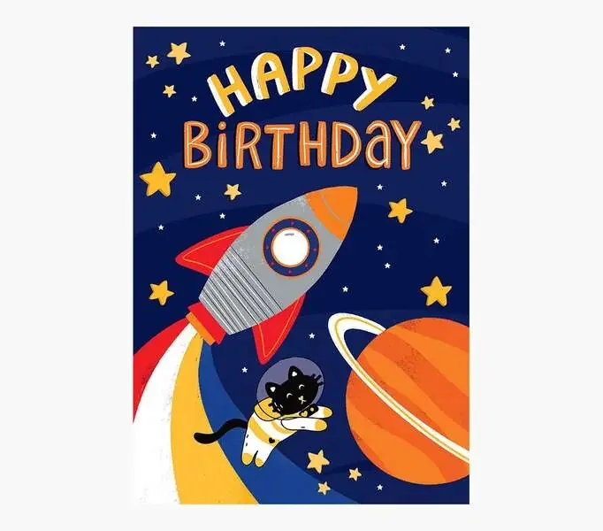 Pictura Tarjeta Zig-Zag – 15x22cm – Tematica del Espacio – Tarjeta Triptica sin Envoltorio – Incluye Sobre Blanco – Papel con Certificacion FSC