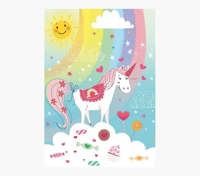 Pictura Tarjeta Zig-Zag – 15x22cm – Tematica Unicornio – Triptica sin Envoltorio – Incluye Sobre Blanco – Papel con Certificacion FSC