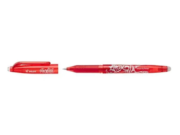 Pilot Boligrafo de gel borrable Frixion Ball – Punta de bola redonda 0.7mm – Trazo 0.4mm – Grip ergonomico – Color Rojo (12 uds)