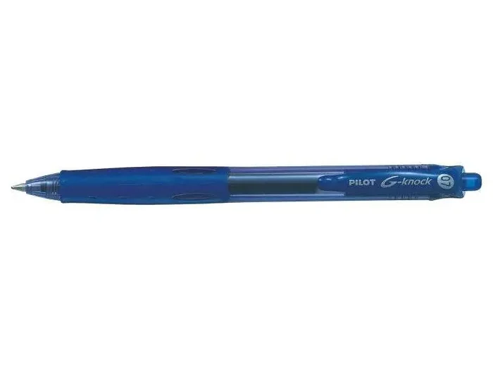 Pilot Boligrafo de Gel G-Knock – Recargable – Fabricado con Plastico Reciclado – Punta de Bola 0.7mm – Trazo 0.32mm – Color Azul
