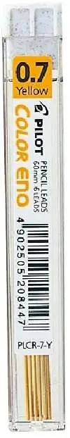Pilot Pack de 6 Minas para Portaminas Color Eno H-197 0.7mm – Minas Color Amarillo