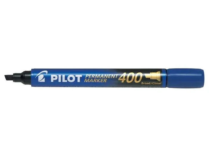Pilot Rotulador Permanente 400 – Punta Biselada 4,5mm – Trazo 4mm – Color Azul
