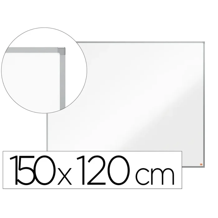 Pizarra blanca nobo essence acero lacado 1500×1200 mm