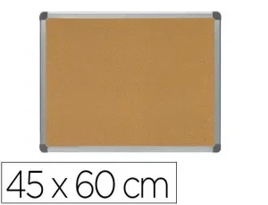 PIZARRA CORCHO ROCADA MARCO ALUMINIO CON CANTONERAS 45X60 CM