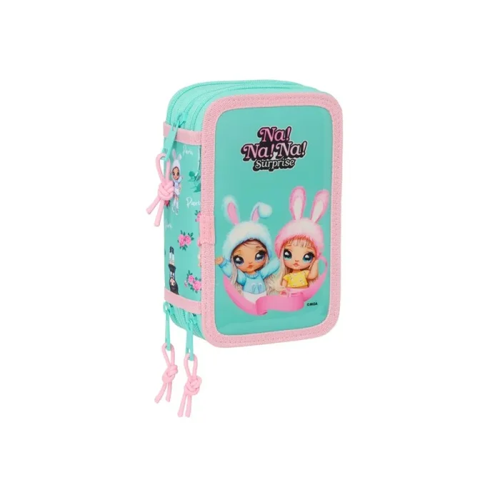 Plumier escolar safta triple 37 piezas na na na bunny 195x125x55 mm