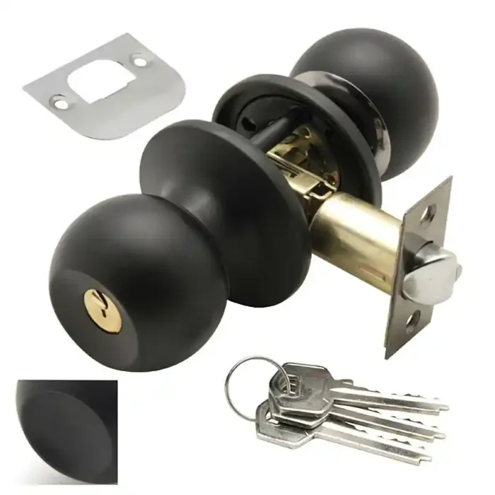 Pomo Puerta WOLFPACK Con Llave Negro
