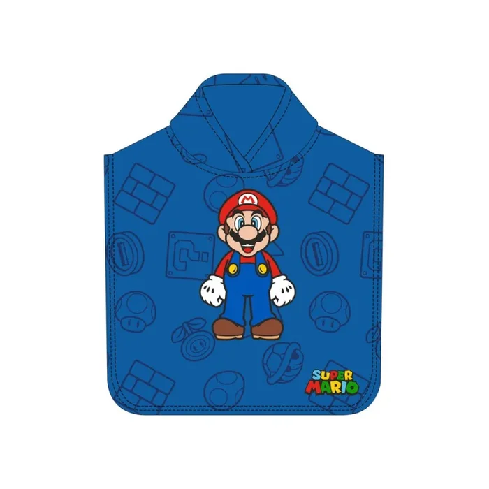 Poncho safta de microfibra super mario 1000×500 mm