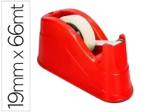 Portarrollo Sobremesa Qconnect Plastico Para Cintas De 66 Mt Color Rojo 220x100x70 Kf11390