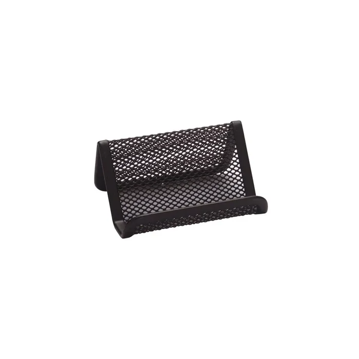 Portatarjetas q-connect metalico negro 11×7,5×5 cm