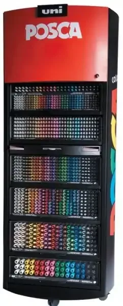 Posca Expositor de 1236 Marcadores de Pintura – Punta de Poliester – Tinta Pigmentada Base Agua – Resistente a la Luz – Colores Surtidos (1236 uds)