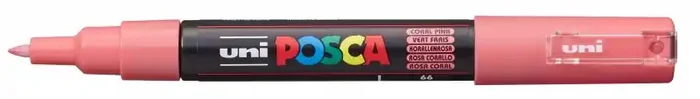 Posca PC-1M Marcador de Pintura – Punta Conica 0.7mm – Tinta Base al Agua – Resistente a la Luz – Color Rosa Coral (6 uds)