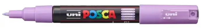Posca PC-1M Marcador de Pintura – Punta de Poliester Conica 0.7mm – Tinta Base al Agua – Resistente a la Luz – No Permanente – Color Lavanda (6 uds)