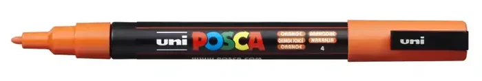 Posca PC-3M Marcador de Pintura – Punta Conica 0.9-1.3mm – Tinta Base al Agua – Resistente a la Luz – Color Naranja (6 uds)
