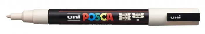 Posca PC-3M Marcador de Pintura – Punta de Poliester Conica 0.9-1.3mm – Tinta Base al Agua – Resistente a la Luz – No Permanente – Color Beige (6 uds)