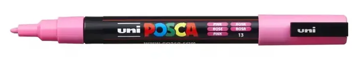 Posca PC-3M Marcador de Pintura – Punta de Poliester Conica 0.9-1.3mm – Tinta Base al Agua – Resistente a la Luz – Color Rosa (6 uds)