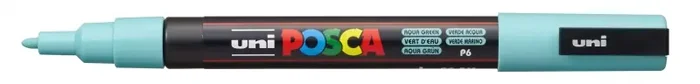 Posca PC-3M Marcador de Pintura – Punta de Poliester Conica 0.9-1.3mm – Tinta Base al Agua – Resistente a la Luz – No Permanente – Ideal para Carteleria y Decoracion – Color Verde Marino (6 uds)