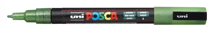 Posca PC-3ML Marcador de Pintura – Base al Agua – Punta Conica de 0.9-1.3mm – No Permanente – Resistente a la Luz – Inodoro – Ideal para Carteleria y Decoracion – Color Verde (6 uds)