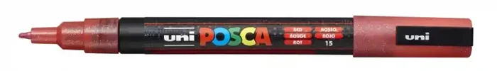 Posca PC-3ML Marcador de Pintura – Punta Conica de Poliester 0.9-1.3mm – Tinta Base al Agua – Resistente a la Luz – Color Rojo (6 uds)