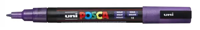 Posca PC-3ML Marcador de Pintura – Punta Conica de Poliester 0.9-1.3mm – Tinta Base al Agua – Resistente a la Luz – No Permanente – Color Violeta (6 uds)