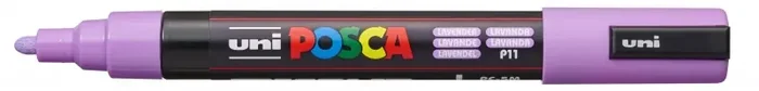 Posca PC-5M Marcador de Pintura – Punta de Bala 1.8-2.5mm – Tinta Base al Agua – Resistente a la Luz – No Permanente – Color Lavanda (6 uds)
