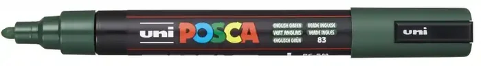 Posca PC-5M Marcador de Pintura Base al Agua – Punta de Bala 1.8-2.5mm – Ancho de Trazo 1.8-2.5mm – Resistente a la Luz – Color Verde Inglés (6 uds)