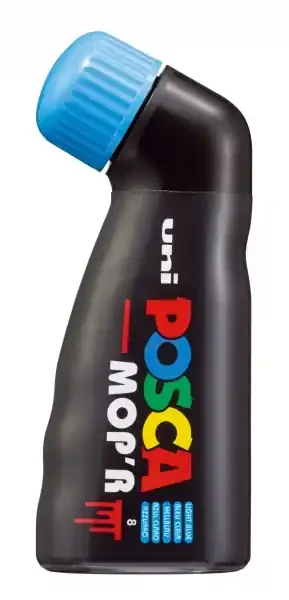 Posca PCM-22 Marcador de Pintura – Punta Redondeada de Gomaespuma 3-19mm – Tinta Base Agua – Multi Efectos – No Permanente – Color Azul Claro